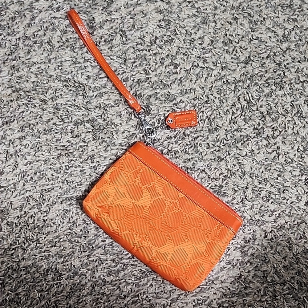Coach Orange Wristlet